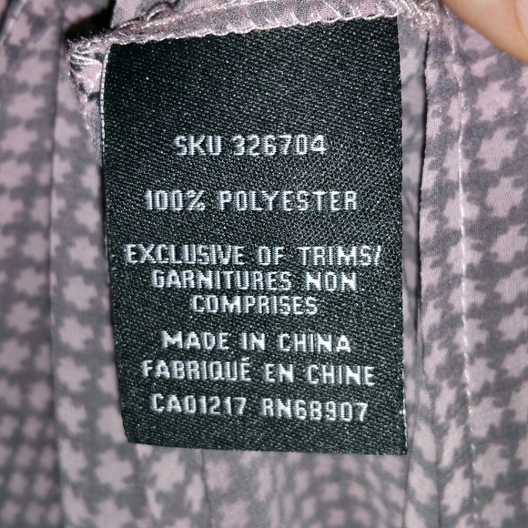 le chateau semi-sheer checked pink / black long sleeve button placket blouse - Picture 4 of 6